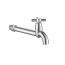 Torneira fixa de parede em ABS cromada com cruzeta para cozinha