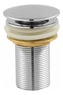 Válvula click de tanque cromada tampão em aço inox montada