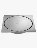 Ralo click quadrado de 15x15cm cromado em aço inox