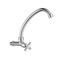 Torneira bica móvel 3/4' de parede em ABS cromada com cruzeta para cozinha