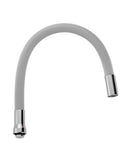 Tubo flexível de PVC cinza de 3/4 - com porca e arejador simples de metal