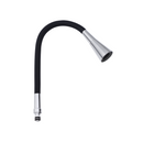 Tubo flexível Cônico de PVC preto prata de 3/4 - com porca de metal e arejador cromado 2 jatos