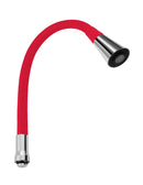 Tubo flexível Cônico de Silicone vermelho de 3/4 - com porca de metal e arejador cromado 2 jatos