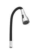 Tubo flexível Luxo de silicone preto de 3/4 - com porca de metal e arejador 2 jatos